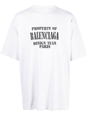 Balenciaga Large-fit Property-print T-shirt - Grey