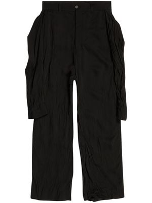 Balenciaga layered-design wide-leg trousers - Black