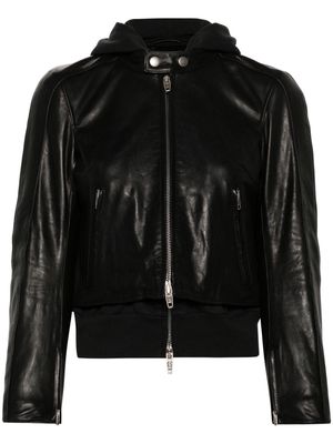 Balenciaga layered-detail leather jacket - Black