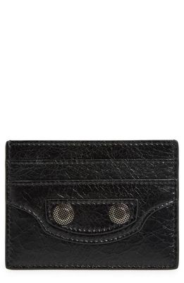 Balenciaga Le Cagole Leather Card Holder in Black