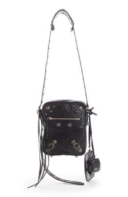 Balenciaga Le Cagole Leather Crossbody Bag in Black
