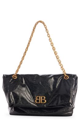 Balenciaga Le Cagole Monaco BB Logo Shoulder Bag in Black