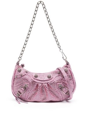 Balenciaga Le Cagole rhinestone-embellished shoulder bag - Pink