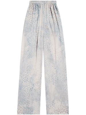 Balenciaga leopard-print bleached track pants - Neutrals