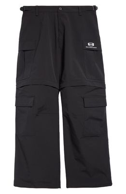Balenciaga Light Zip-Off Ripstop Cargo Pants in Black
