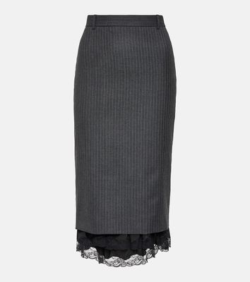 Balenciaga Lingerie pinstripe wool midi skirt