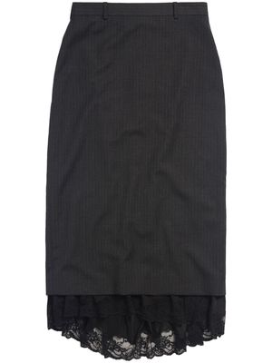 Balenciaga Lingerie pinstripe wool skirt - Grey