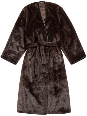 Balenciaga Lining faux-fur coat - Brown