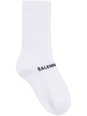Balenciaga logo ankle socks - White