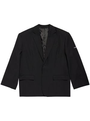 Balenciaga logo-appliqué cotton blazer - Black