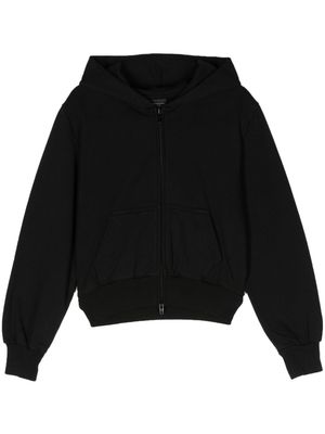 Balenciaga logo-appliqué cropped jacket - Black