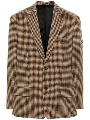 Balenciaga logo-appliqué houndstooth blazer - Neutrals