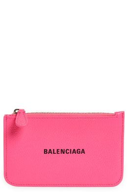 Balenciaga Logo Cash & Card Holder in Fluo Pink/black