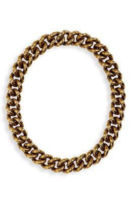 Balenciaga Logo Chain Link Choker in Antique Gold