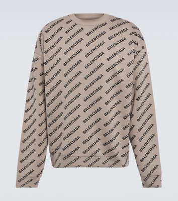 Balenciaga Logo cotton and wool-blend sweater