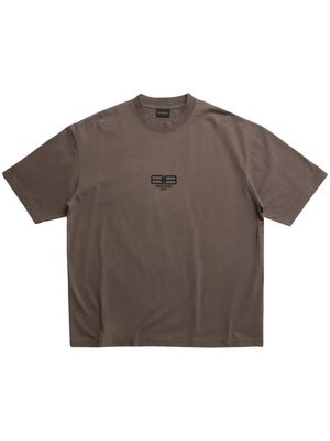 Balenciaga logo-embroidered crew-neck T-shirt - Grey