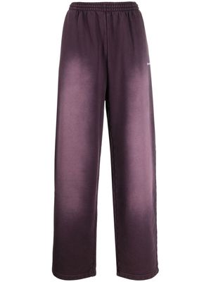 Balenciaga logo-embroidered straight-leg trousers - Purple