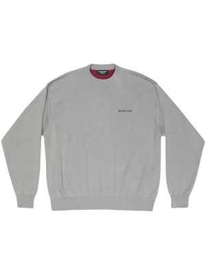 Balenciaga logo-embroidered sweatshirt - Grey