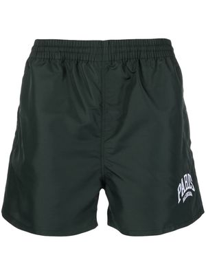 Balenciaga logo-embroidered swim shorts - Green