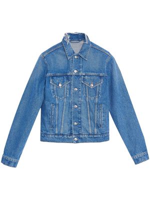Balenciaga logo embroidery denim jacket - Blue