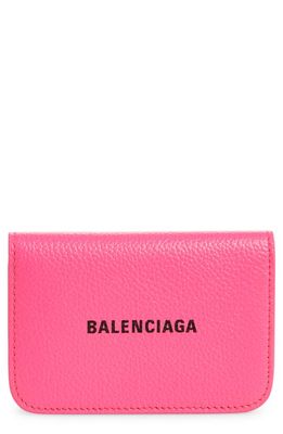 Balenciaga Logo Flap Card & Cash Holder in Fluo Pink/black