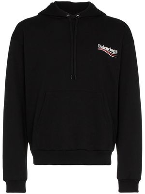Balenciaga logo hooded sweatshirt - Black