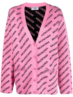 Balenciaga logo-intarsia cardigan - Pink