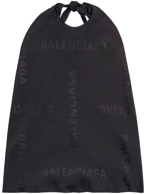 Balenciaga logo-jacquard halterneck top - Black