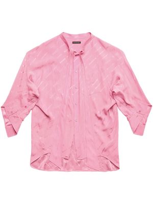 Balenciaga logo-jacquard silk shirt - Pink