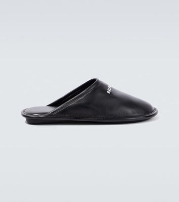 Balenciaga Logo leather slippers
