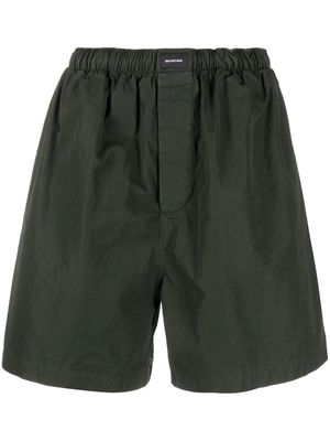 Balenciaga logo-patch elasticated-waistband shorts - Green