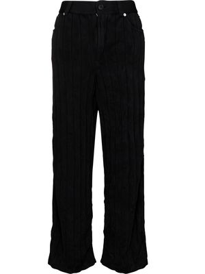 Balenciaga logo-patch ribbed-knit trousers - Black