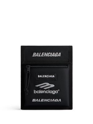 Balenciaga logo-patch shoulder-strap messenger bag - Black