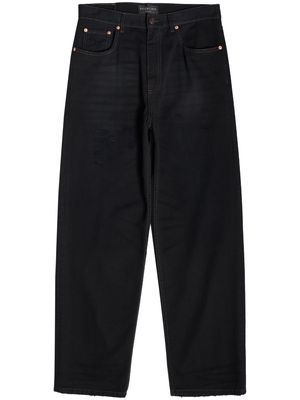 Balenciaga logo-patch wide-leg jeans - 1129 -MATTE BLACK