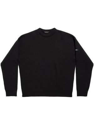 Balenciaga logo-patch wool sweatshirt - Black