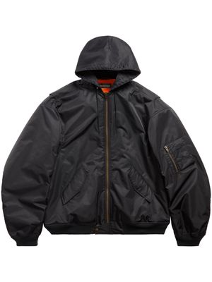 Balenciaga logo-print bomber jacket - 1000 -Black
