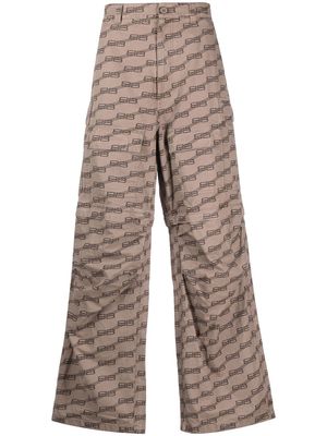 Balenciaga logo-print cargo trousers - Brown