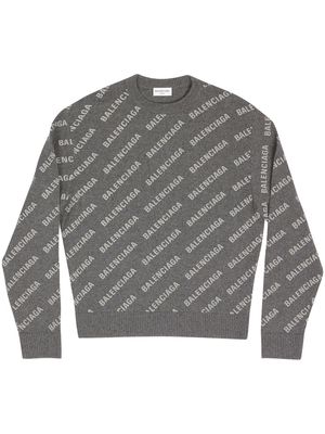 Balenciaga logo-print cashmere jumper - Grey