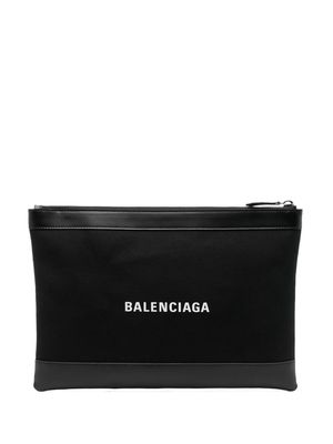 Balenciaga logo-print clutch - Black