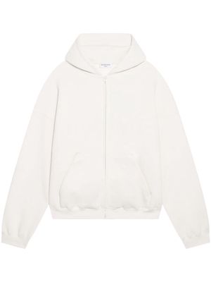 Balenciaga logo-print cotton-blend hoodie - White