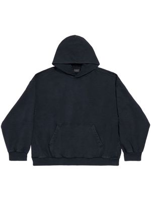 Balenciaga logo-print cotton hoodie - FADED BLACK/WHITE