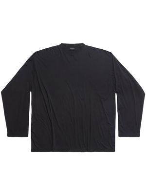 Balenciaga logo-print cotton T-Shirt - 9034 -WASHED BLACK/WHITE
