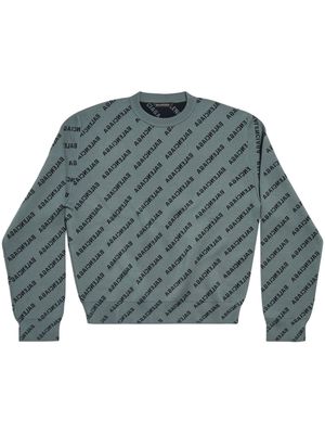 Balenciaga logo-print crew-neck jumper - Grey