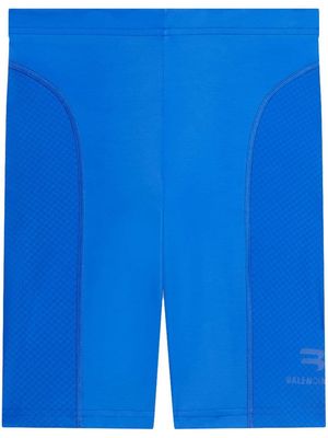 Balenciaga logo-print cycling shorts - Blue