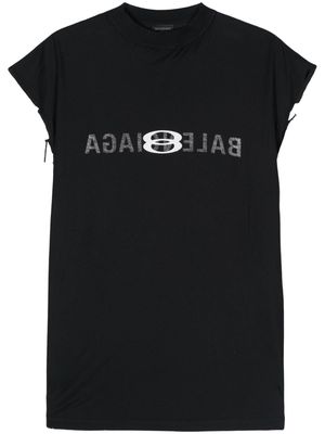 Balenciaga logo-print distressed tank top - Black