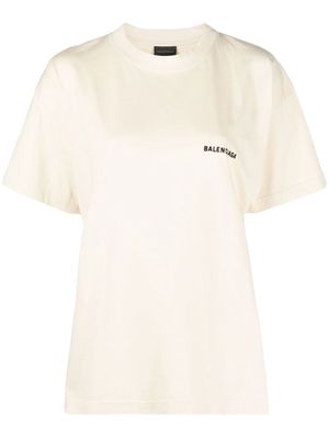 Balenciaga logo-print drop-shoulder T-shirt - Neutrals