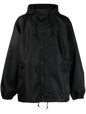 Balenciaga logo-print hooded windbreaker - Black