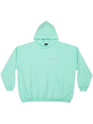 Balenciaga logo-print hoodie - Green