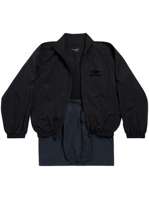 Balenciaga logo-print layered track jacket - Black