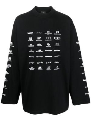 Balenciaga logo-print long-sleeve sweatshirt - Black